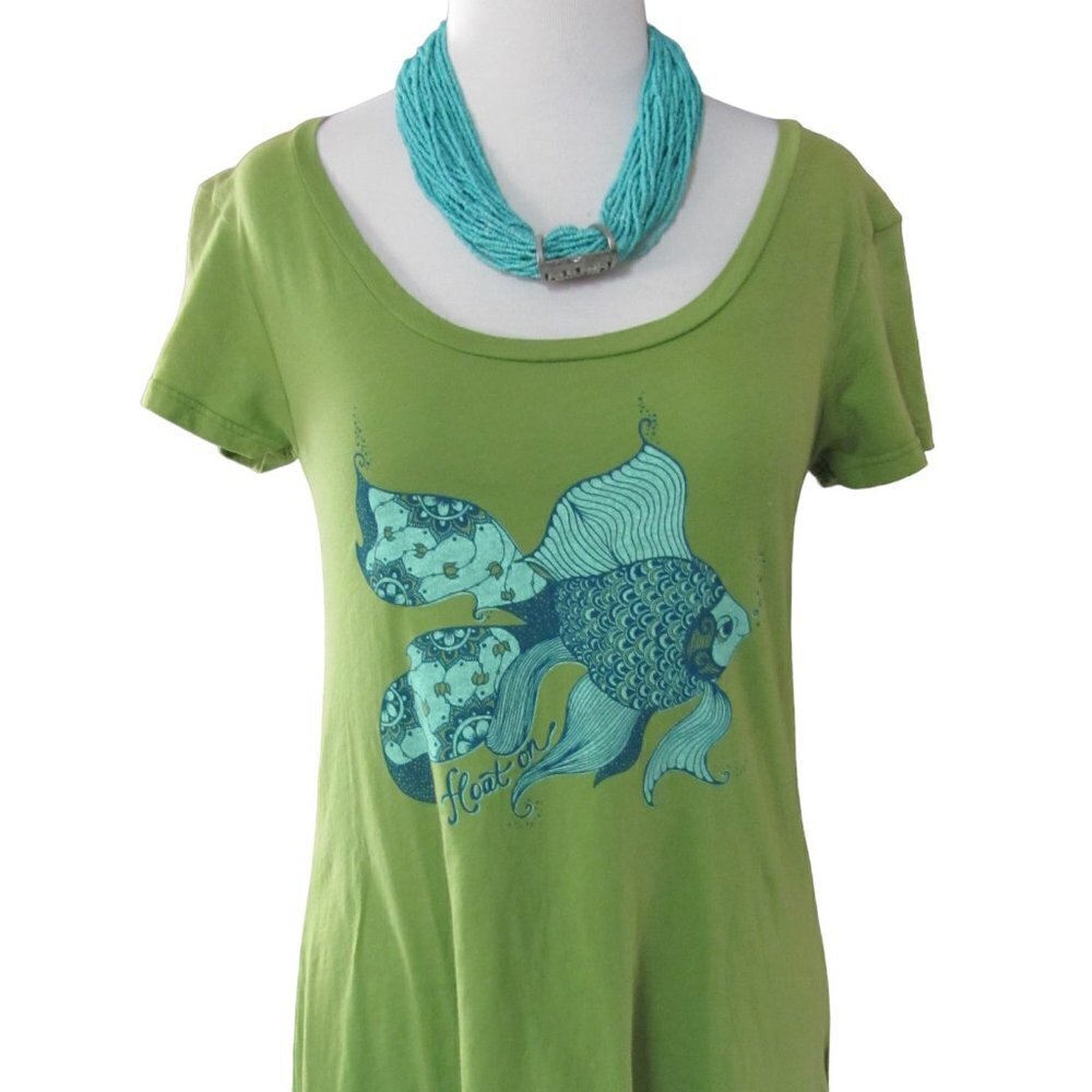 SOUL‎ FLOWER LADIES GREEN FISH TSHIRT